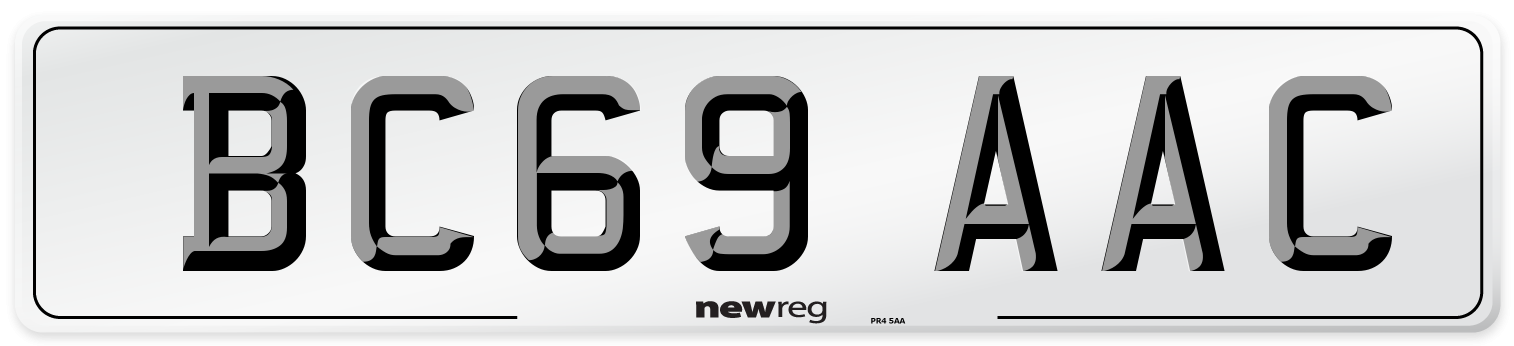 BC69 AAC Number Plate from New Reg
